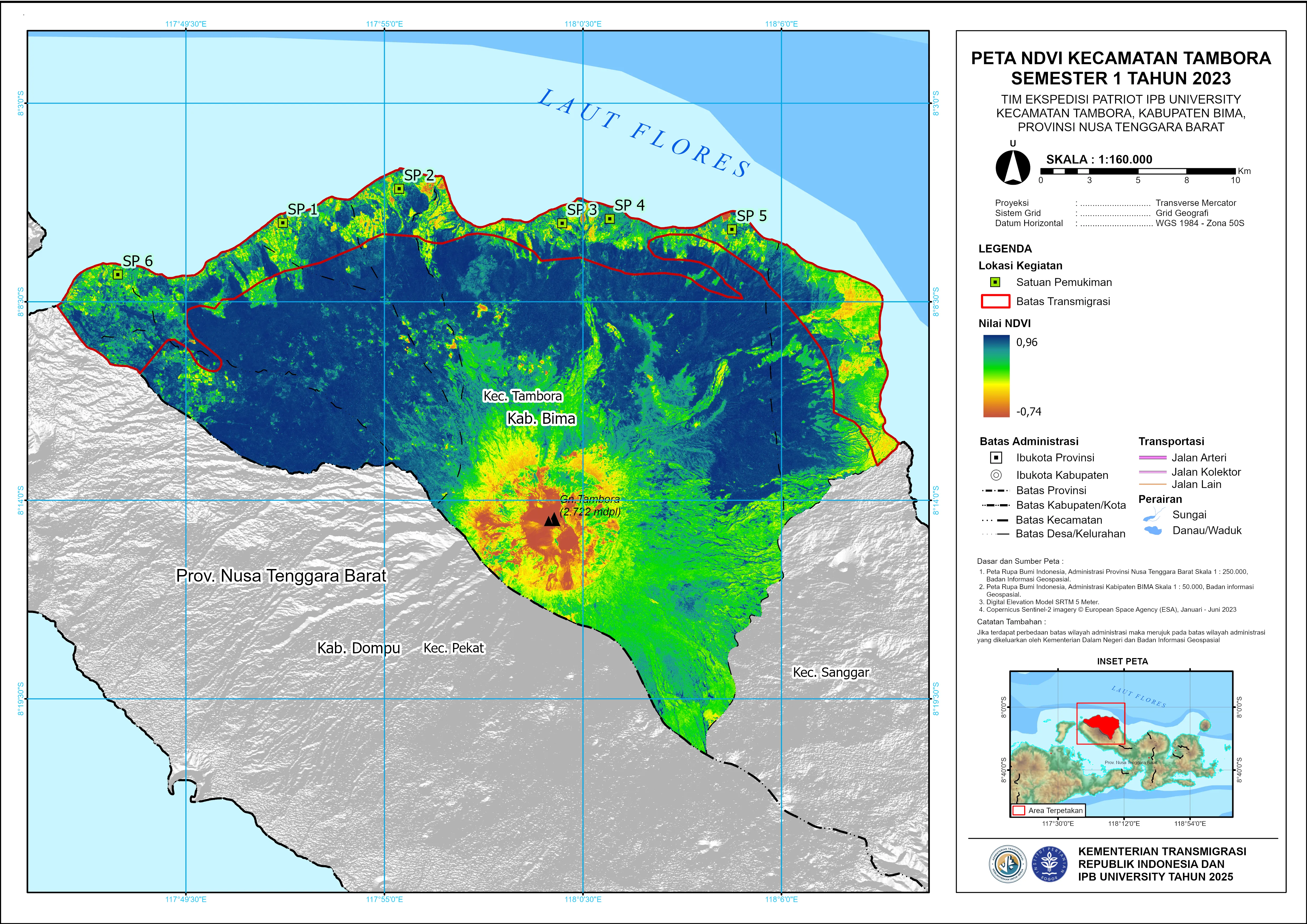 Peta NDVI Semester 1 2023